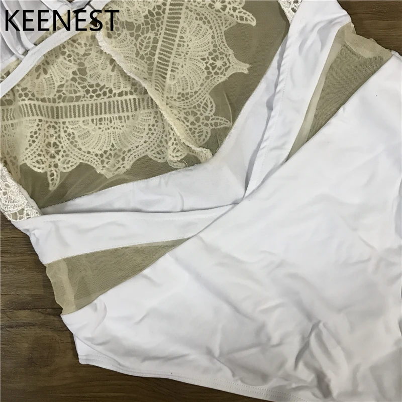 KEENEST, высококачественный дизайн, сексуальный цельный купальник, женская одежда для плавания, кружевной Монокини, Мягкий купальник