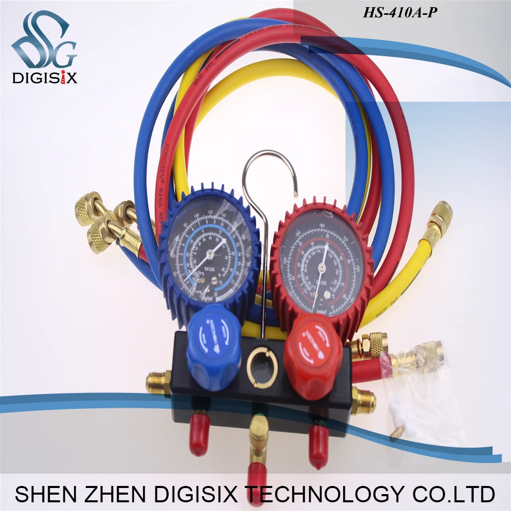 

Free shipping High Quality Hvac A C collector HS-410A-P manifold gauge for R410 with Blister box High quality