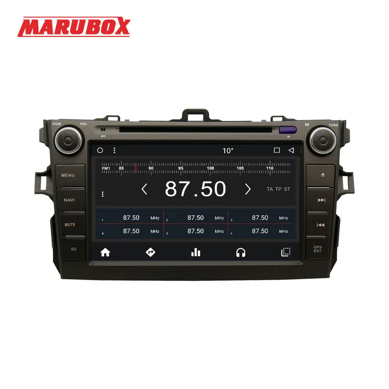 MARUBOX 8A105MT8,Штатное головное устройство для Toyota corolla 2007-2011 на ОС Android 8.1,Восьмиядерный процессор Allwinner T8,Оперативная 2GB,Встроенная 32GB,1024х600 8", Поддержка GPS+ Глонасс,DVD, Bluetooth,Радио