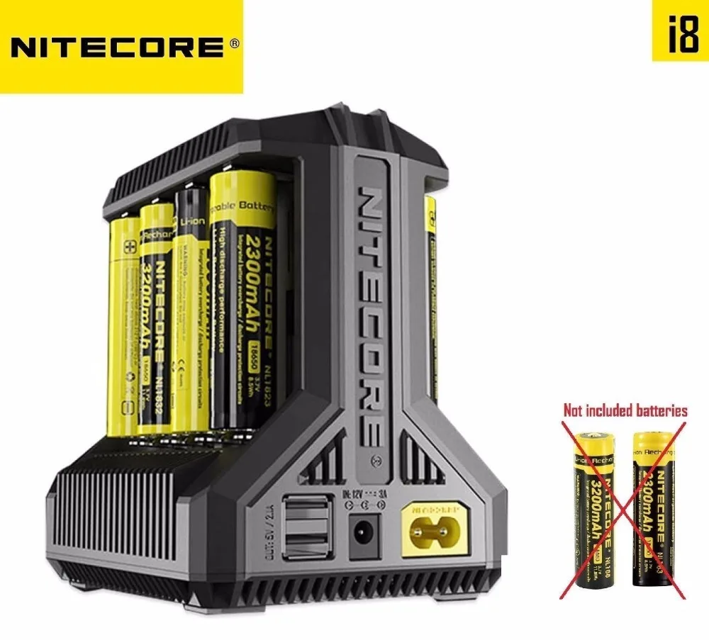 Интеллектуальное зарядное устройство Nitecore i8 8 каналов с несколькими слотами для