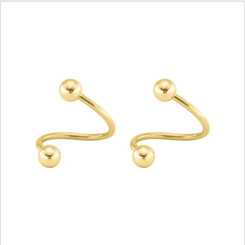 Титановые Ювелирные изделия для бровей Labret из нержавеющей стали 316L в форме S ball не