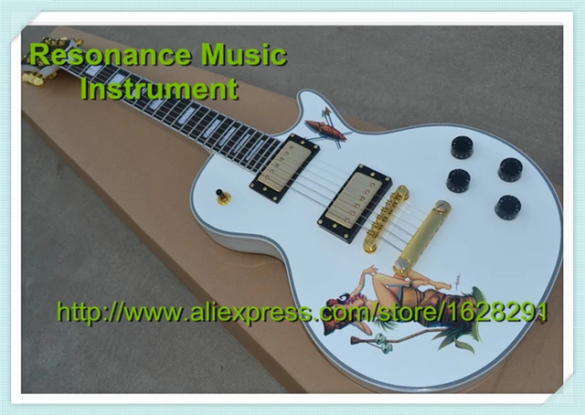 Cheap China Guitar Custom Shop LP Electric Guitar Alpine White with Ebony Fretboard Golden Hardware For Sale