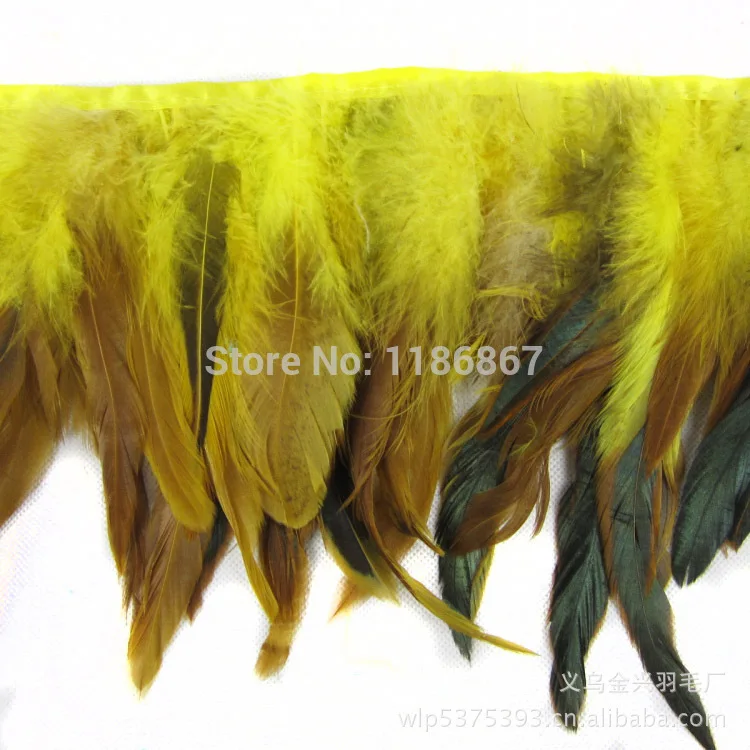 shipping10yard/желтого цвета, с перьями из хвоста петуха, бахрома, Coque ПЕТУХ отделка из перьев Свадебные принадлежности