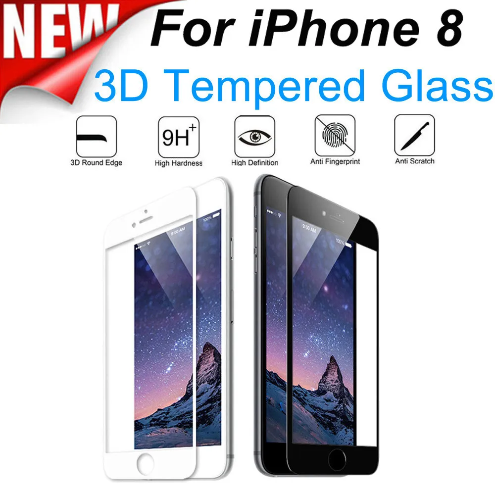 Del Full Cover Premium Tempered Glass Screen Protector Film For iPhone 8 4.7 inch td922 dropship | Мобильные телефоны и