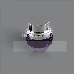 50G пурпурное стекло банка для крема, косметический контейнер, банка для крема, косметический банку с серебряной Крышка для косметической