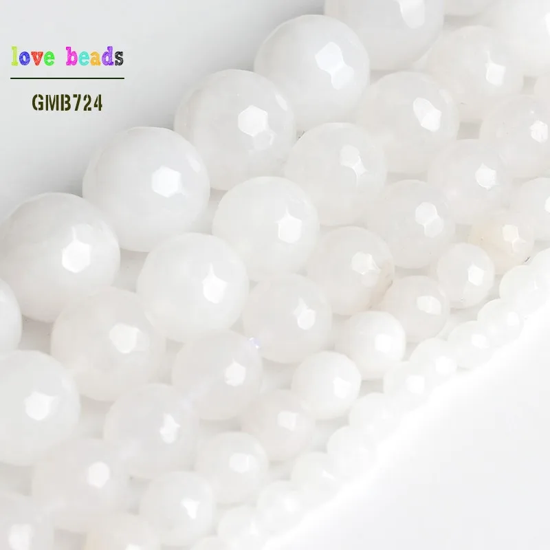 

Faceted White Crystal Clear Quartz Round Loose Beads for Jewelry Making DIY Bracelet 15''4/6/8/10/12mm