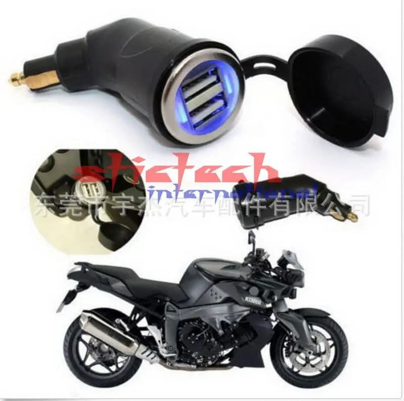 Cheap by dhl or ems 50pcs  hot sale 12-24V Dual USB Blue LED Light  Motorcycle Charger Adapter Socket Outlet For BMW 2 Cheap by dhl or ems 50pcs  hot sale 12-24V Dual USB Blue LED Light  Motorcycle Charger Adapter Socket Outlet For BMW 2