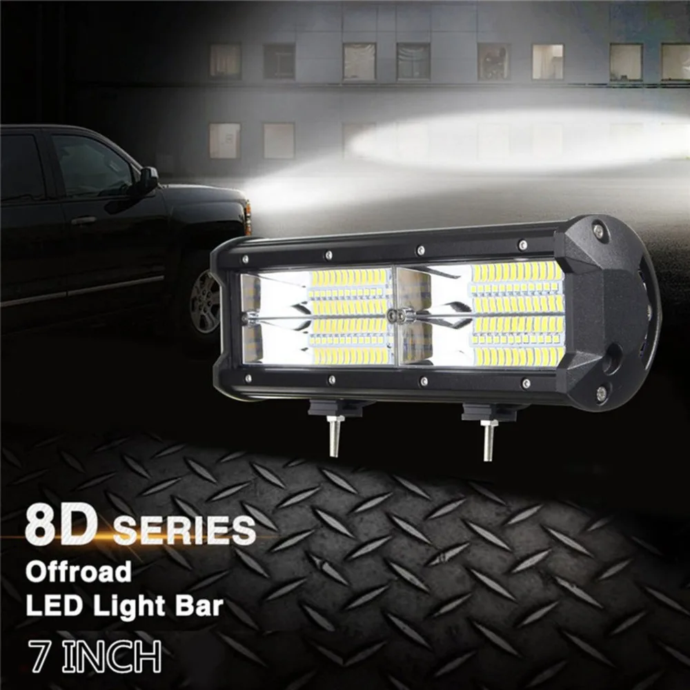 

7" 216W Flood Spot Beam L8D Optic Lens ED Work Light Bar Offroad 4WD Truck LED Fog Lamp Motorcycle Boat Van Tractor Lamp