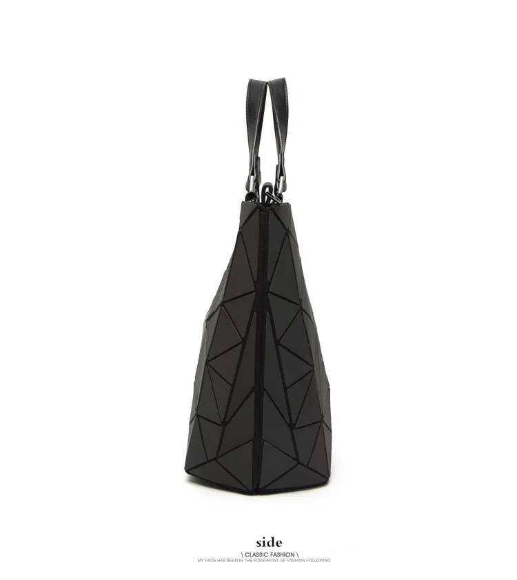 Женская сумка-тоут с геометрическим орнаментом и бриллиантами, несимметричная складная сумка через плечо, голографическая Лазерная светящаяся сумка-мешок