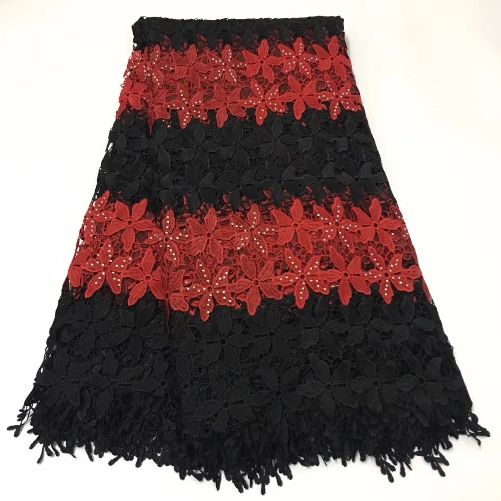 

African Lace Fabric 2019 High Quality Lace, Pearls Embroidery Tulle Lace Fabric, African Lace Beaded 5 Yards ELLAMA162
