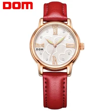 DOM femmes marque de luxe étanche style quartz en cuir montres femmes mode montre 2016 reloj G-1018