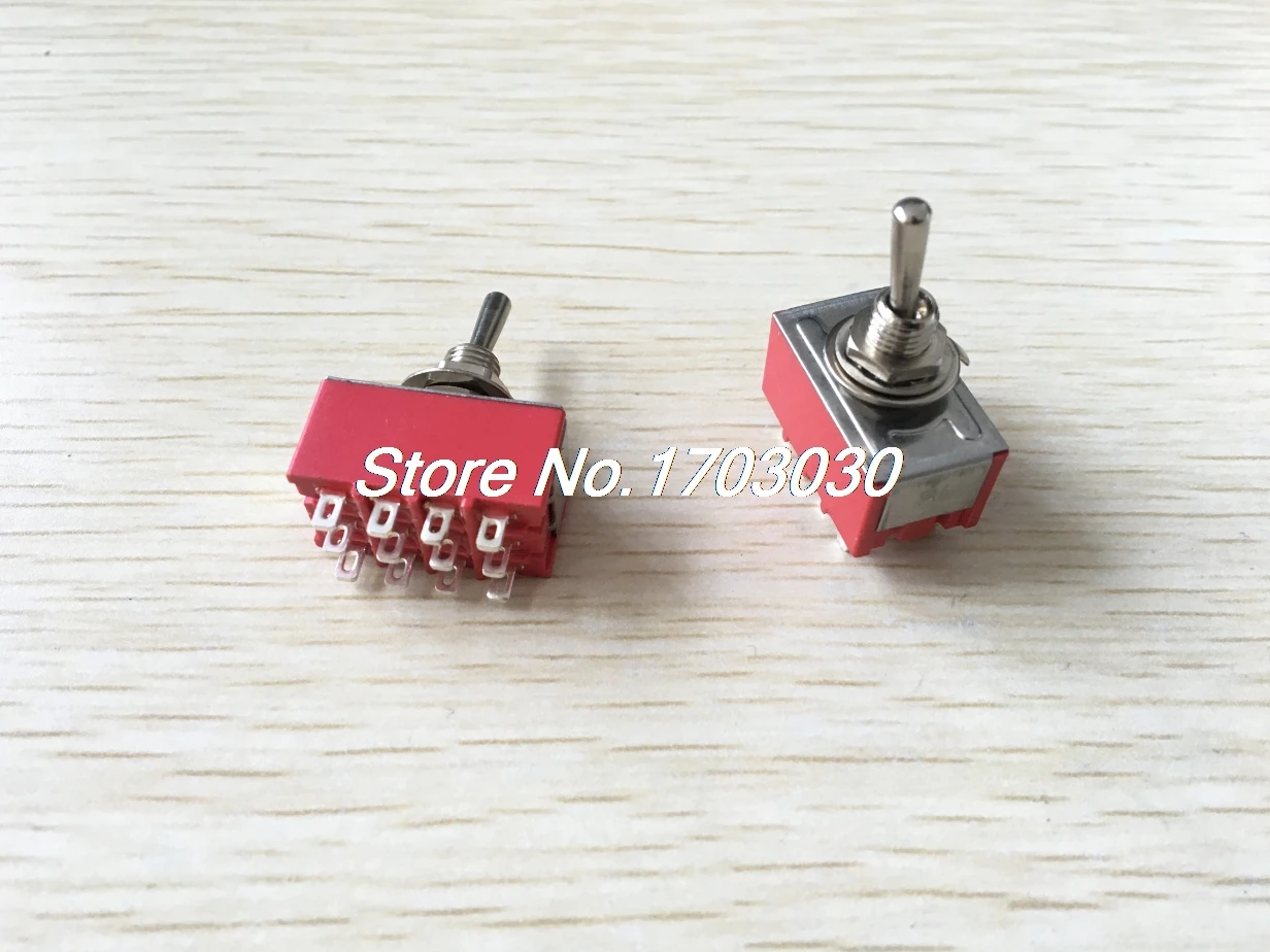 

AC 125V 6A 4PDT ON/OFF/ON 3 Positions 12 Pin Electric Toggle Switch Red 2pcs