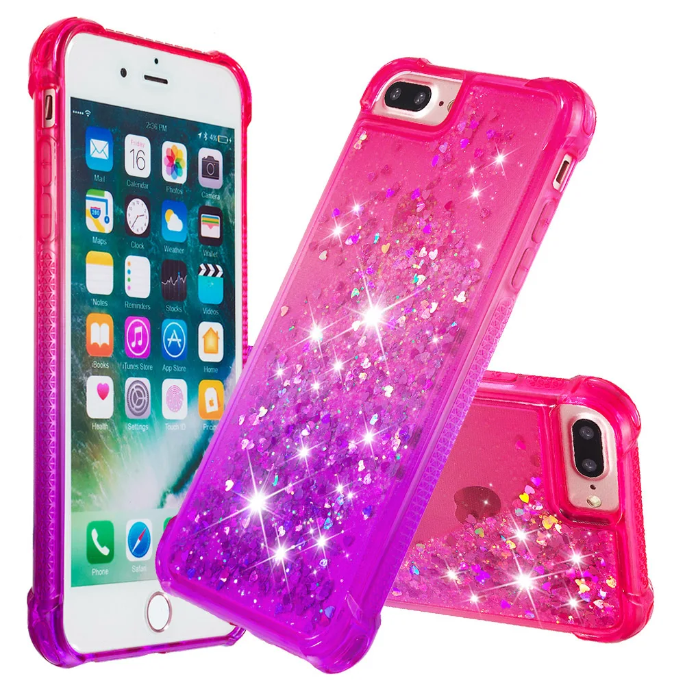 

Gradient Quicksand Prevention of falls Cases For Apple iphone 6 Plus/6S plus/7 Plus/8Plus Fashion Girl Phone Cover