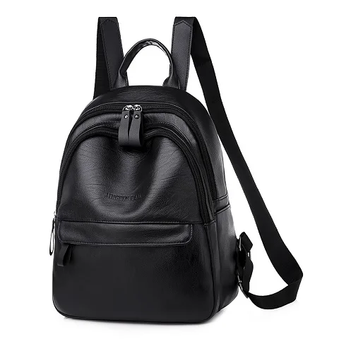 Модный женский рюкзак высококачественный Молодежный кожаный рюкзак для девочек-подростков женская школьная Сумка Через Плечо Рюкзак mochila - Цвет: black