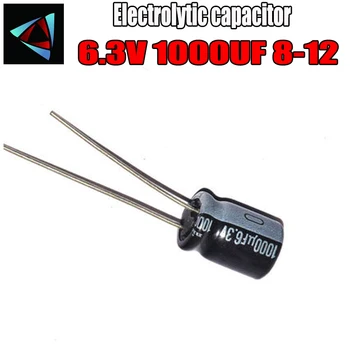 

12PCS Higt quality 6.3V 1000UF 8-12mm 1000UF 6.3V 8*12 Electrolytic capacitor