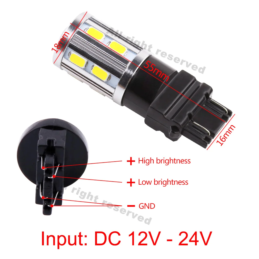 Светодиодный фонарь T25 2 шт. 3157 3156 3057 p27/7 Вт светодиодный 12 SMD задние сигналы