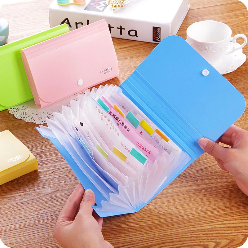 Plastic Candy Color A6 File Folder Small Document Bags Expanding Wallet Bill Folders Documents Fichario Escolar file folder file bag transparent folder