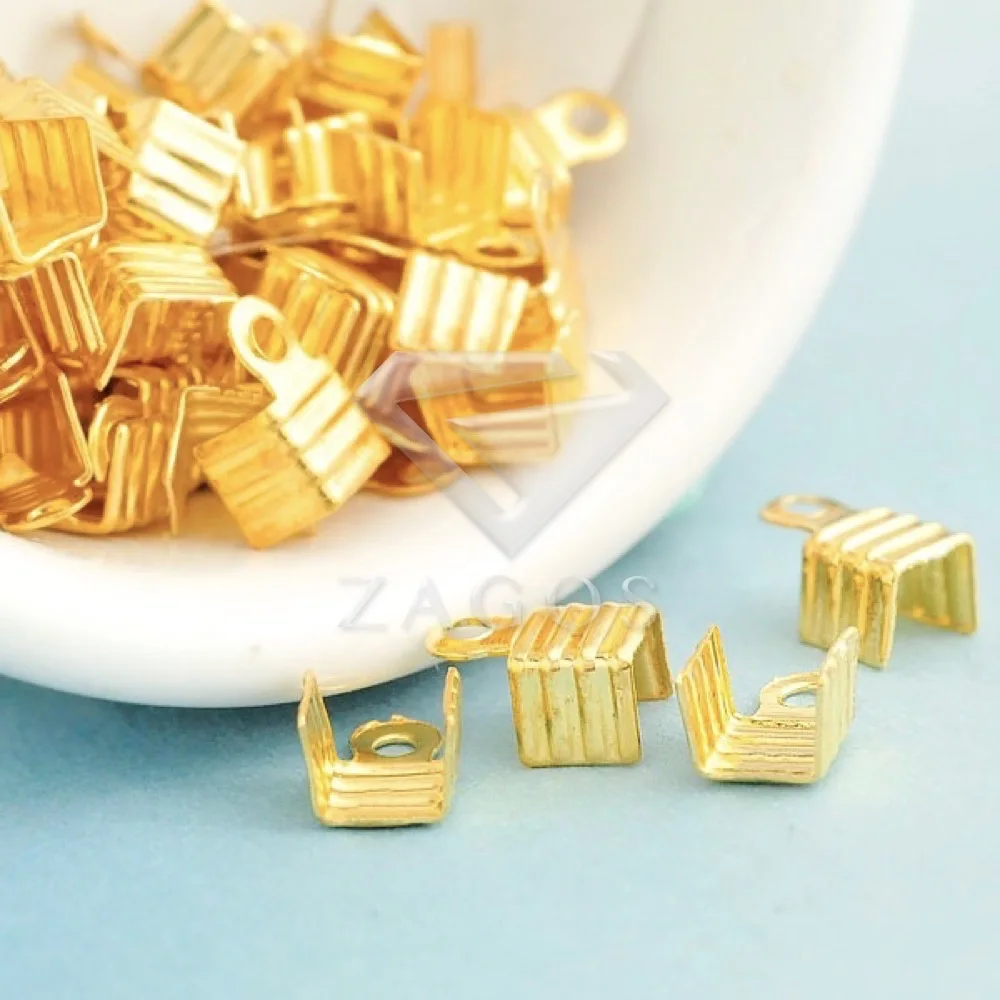 

200Pcs Iron Cord End Tips 8x5x4mm Gold/Silver Jewelry Findings Fit DIY Jewelry Making Bracelet Necklace Wholesale