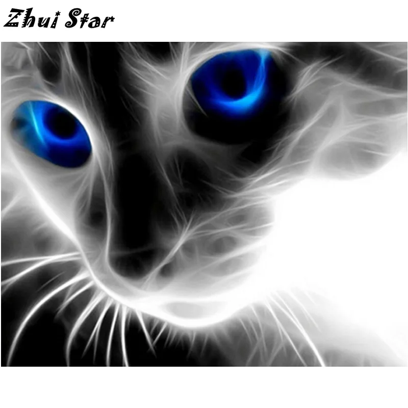 

NEW Diamond Embroidery 5D DIY Diamond Painting Blue Eyes Cat Animal Diamond Painting Cross Stitch Rhinestone Mosaic FC501