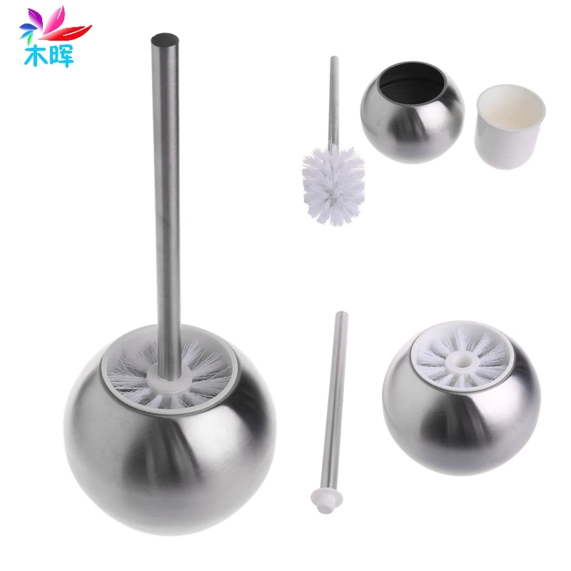 

Stainless Steel Toilet Bowl Brush Bathroom Cleaning Tool Holder With Base APR10_35