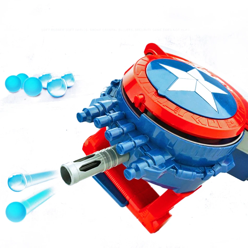 3432 25 De Réductionles Avengers Bouclier Pistolet à Eau Avec Des Lunettes Doux Et Leau Balles Capitaine Amérique Bouclier Tir Eau Cristal