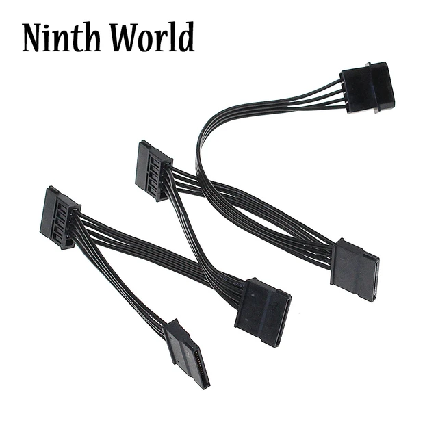 SATA Data Cable and SATA Power Splitter Cable (4 Pack) 6.0 Gbps,15 Pin  Power Splitter Cable