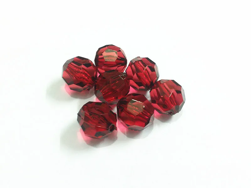 

(Choose Size First) 10mm/12mm/14mm/16mm/18mm/20 Dark Purplish Red Transparent Color Big Faceted Beads