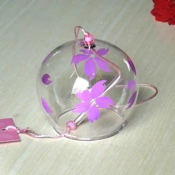 

12pcs/pack 8*7cm Hand Painting Glass Windchime Friend Gift Diameter=8cm Height=7cm Hanging Glass Bell Home Decorative