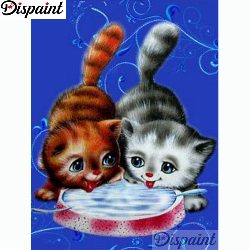 

Dispaint Full Square/Round Drill 5D DIY Diamond Painting "Cartoon cat" 3D Embroidery Cross Stitch Home Decor Gift A11318