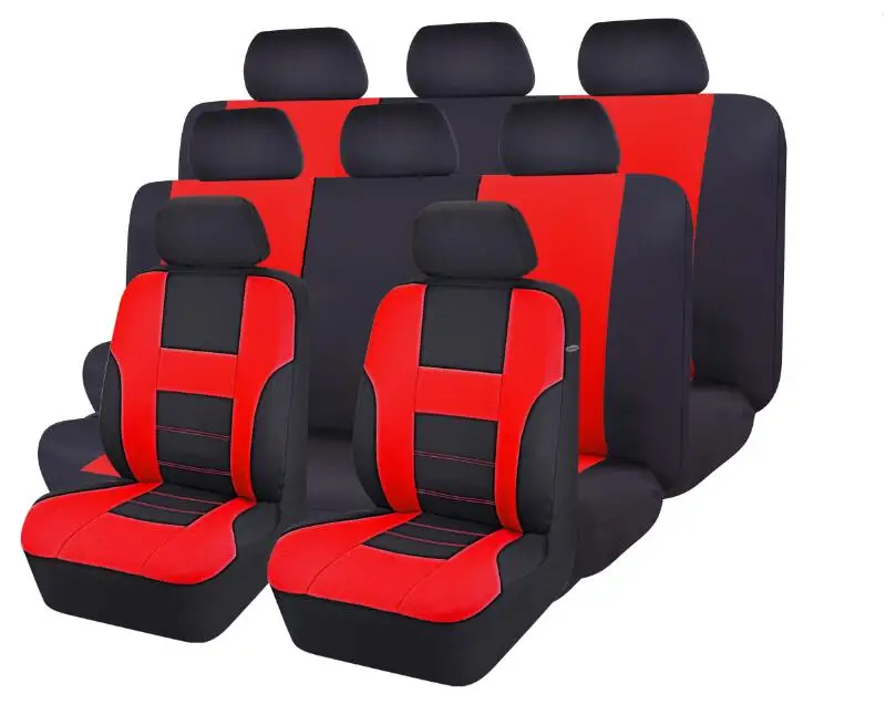 Универсальный автомобильный чехол для сидений автомобиля, тканевые Чехлы для автомобилей, подходят для ford focus 2, peugeot 206, kia rio, 3, VAZ 2114, lada - Название цвета: 8 Seat Cover Red