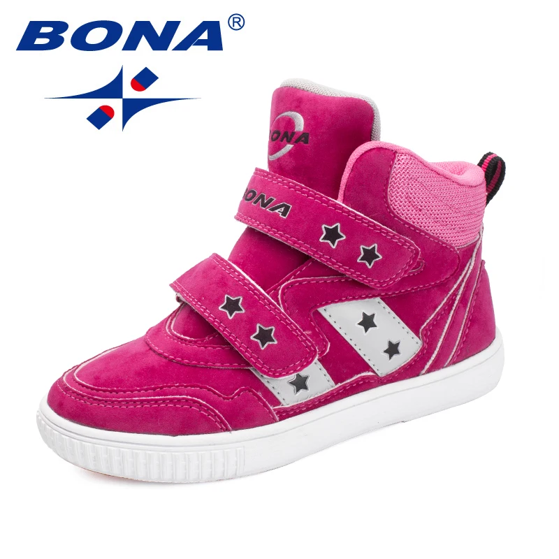 Baratos BONA nuevo estilo Popular zapatos casuales para niños Hook   Loop Girls Flats mocasines sintéticos para niños zapatillas de moda al aire libre