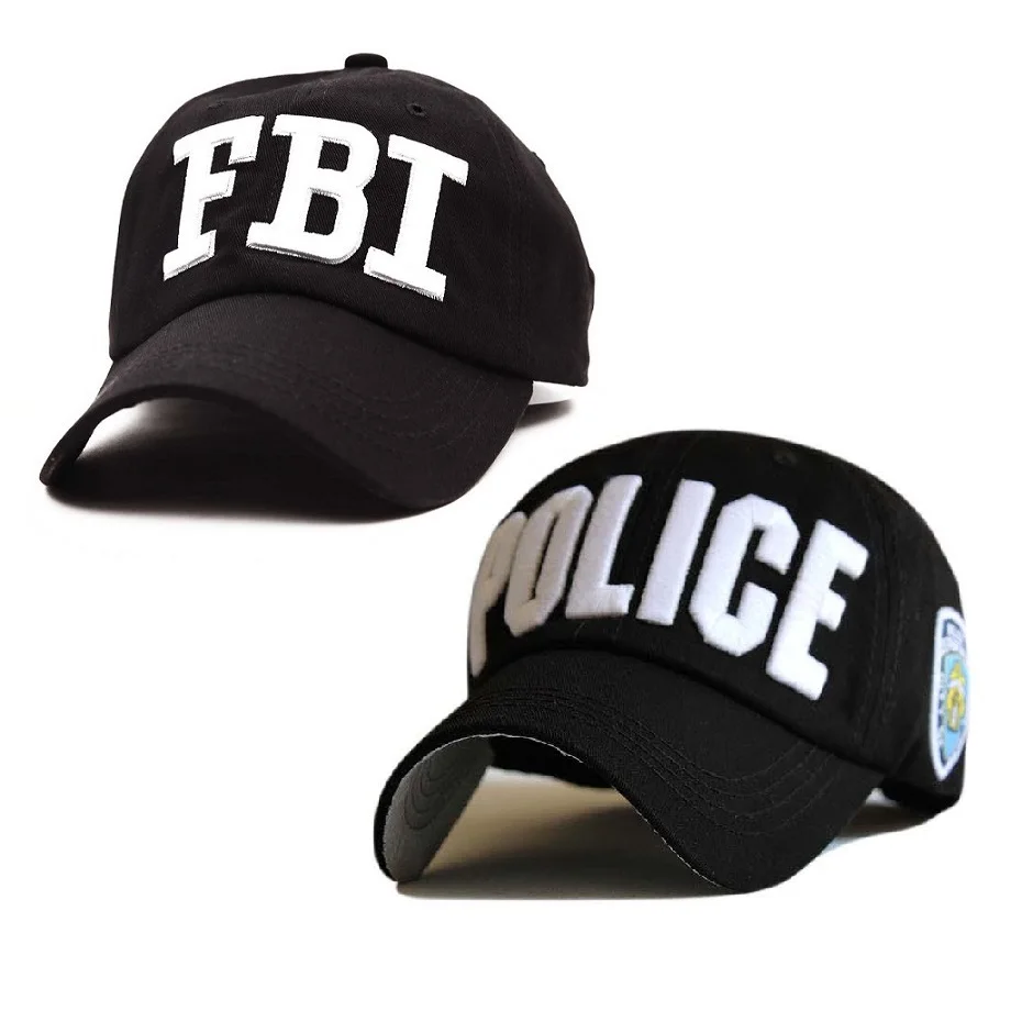 2 стиля вышивка &quotПолиция&quot &quotФБР&quot бейсбольная кепка с буквами Snapback головные