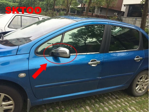 SKTOO для 2004 2012 Peugeot 307 CC SW 407 хромированная крышка боковых крыльев двери зеркала