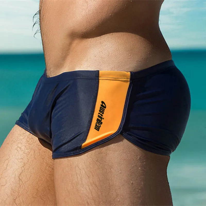 

New men Swimming Trunks Nylon Boxer Swimwear Low Waist Swimsuit shorts Elastic Surfing swim briefs Breathable Beachshorts