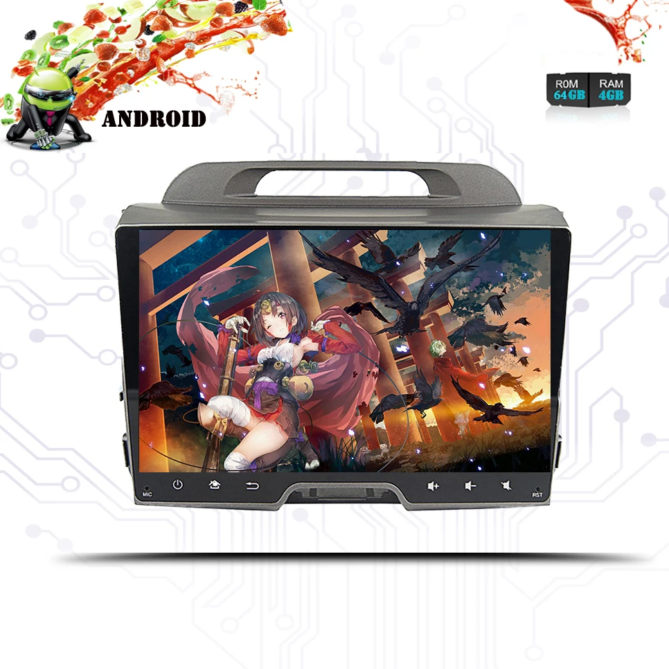 Perfect 2 din Auto Android 9.0 car dvd for kia sportage 2009 2011 2013 2014 2015 car radio gps navigation with steering wheel Head Unit 2