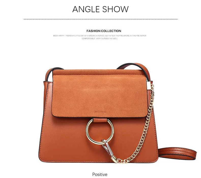 100% Genuine Leather Women Shoulder Bags Famous Brand Metal Ring Chains Women Crossbody Bags Retro Natural Leather Lady Handbag (16)
