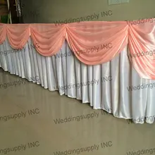 5 Pieces13ft свадебный стол плинтус с розовым SWAG Таблица юбка с плиссированной юбке драпировка несколько цвет столового белья