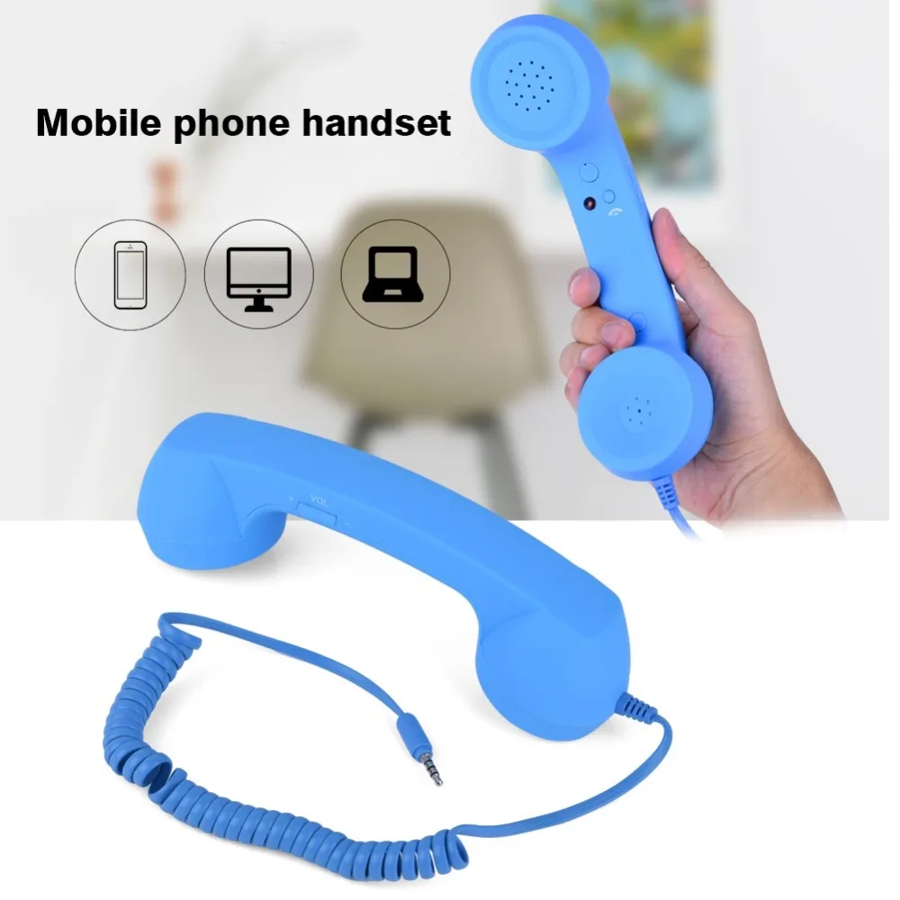 Anti-radiation Vintage Wired Telephone 3.5mm Cell Phone Handset with microphone for iPhone smartphones 2019 Mobile phone handset