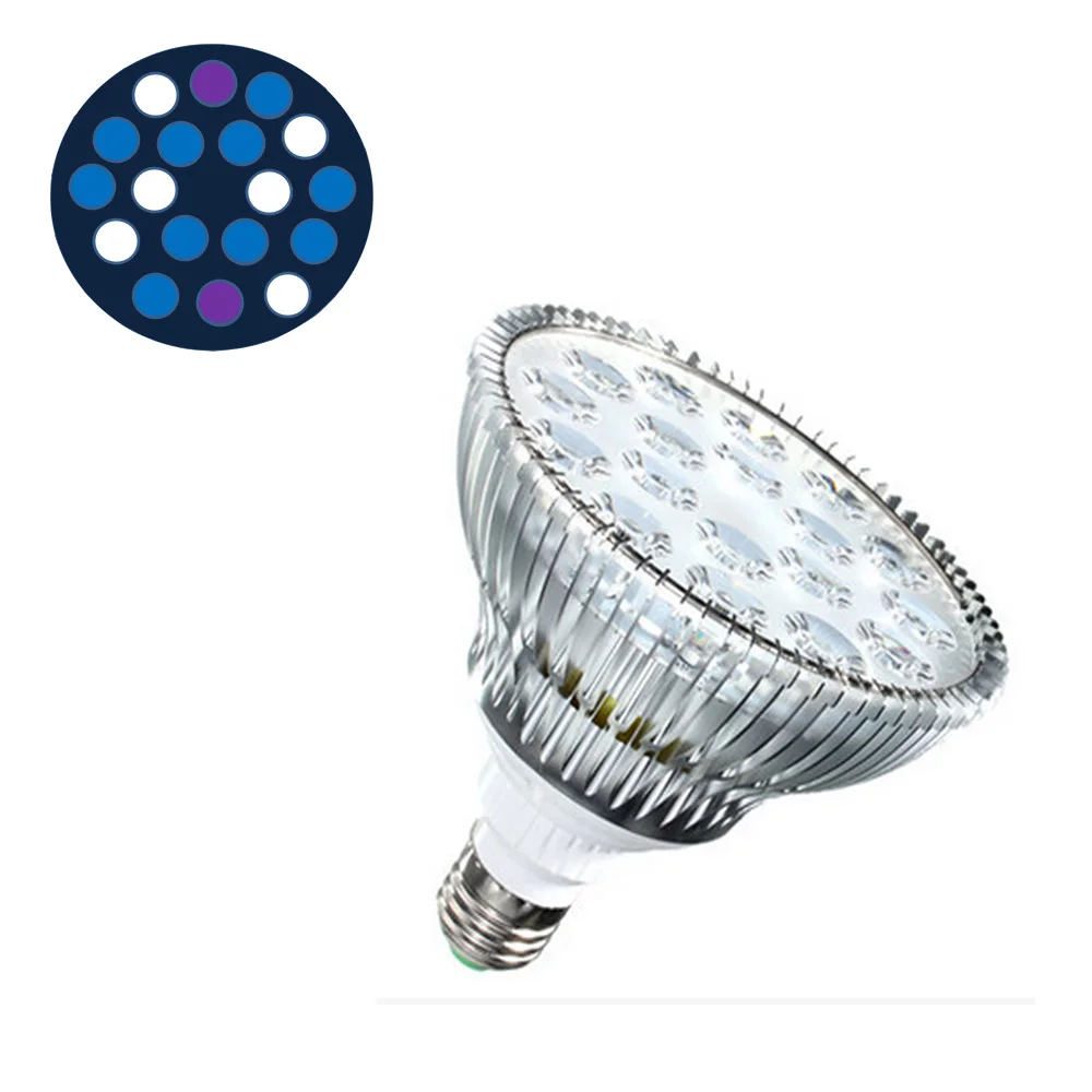 

PAR38 Aquarium LED Light Full Spectrum E27 54W LED Aquarium Spot Light Bulb for Live Reef Fish Tank Coral Lighting Lamp Plants