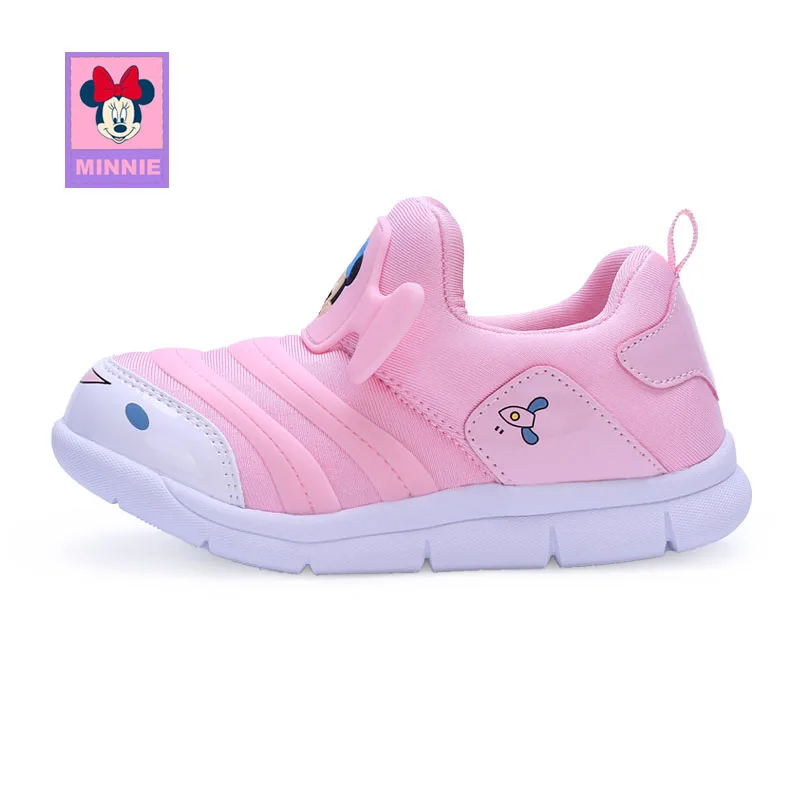 Disney/детская повседневная обувь для мальчиков и девочек; нескользящая обувь с мягкой подошвой для малышей; Новинка; сезон весна-осень; противоскользящая обувь для детей; Размеры 22-30 - Цвет: Pink Minnie Shoes
