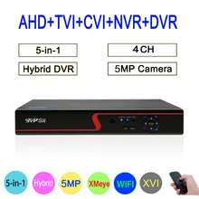 Hi3521A XMeye Red Panel 4CH 5MP Hybrid Coaxial WIFI 6 in 1 XVI TVI CVI NVR AHD CCTV DVR Surveillance Video Recorder FreeShipping