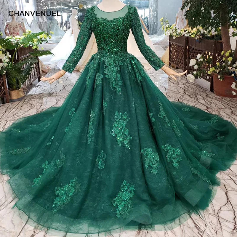 

HTL257 cheap evening dresses with train custom size o-neck long sleeves A-line mother of bride dress 3.28 promotion discount