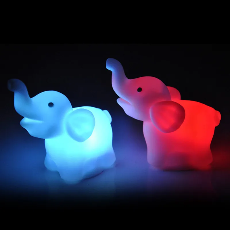 

Exquisite Design 2Pcs Elephant Color Changing LED Night Light Lamp Wedding Party Decor Practical Decorative Light #40410