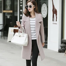 2018 New Elegant Lady Long Cashmere Coat Female European Styel Warm Autumn Winter Wool Women Jacket Coat Casaco Feminino XXL