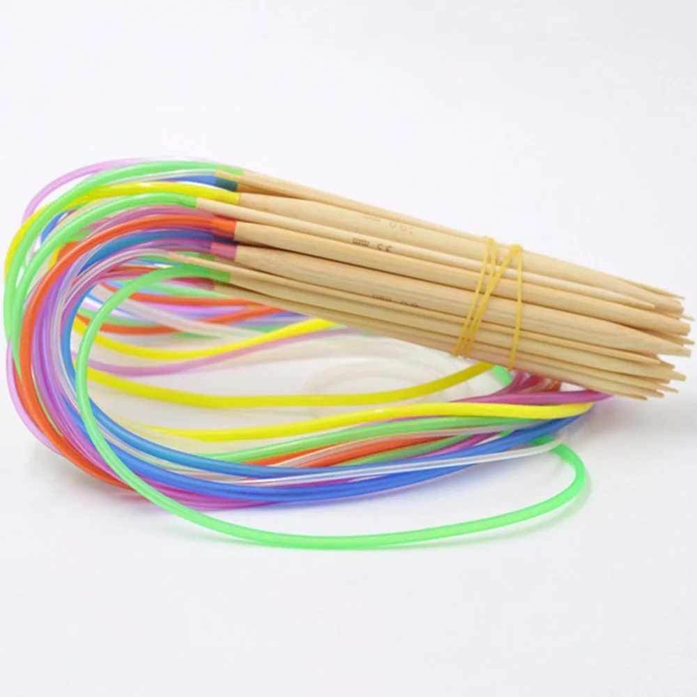 

18 Pcs Double-pointed Needles Tube 80cm Circular Crochet Knitting Needles Set Sewing Accessories