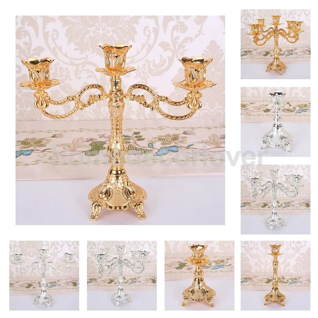 Antique Metal Vintage Tea Light Candle Holder Candlestick Wedding Home Church Table Dining Decoration Ornament	