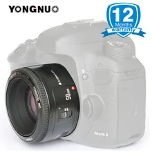 YONGNUO 50 MM F1.8 Grande Ouverture Auto Focus Lens pour Canon EF mont EOS Caméra, YN50mm Camera Lens pour 650D 700D 5D Mark III