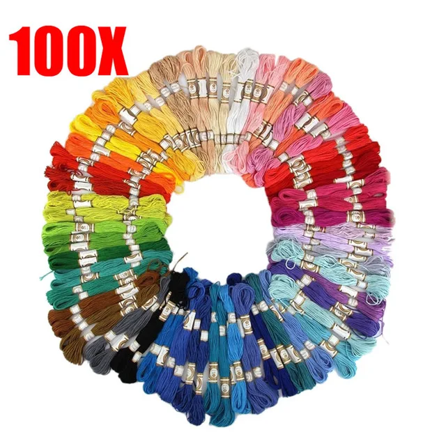 1Set Cross Stitch Floss100 Different Colors Cross Stitch Floss Cotton