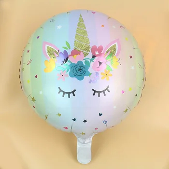 

50pcs/lot eyelash Unicorn Theme balloons 18 inch Round Balloon Birthday Party Decor Kids Wedding Baby Shower Supplies
