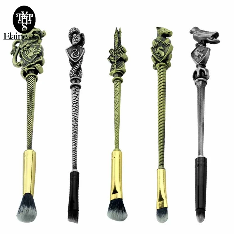 Slytherin Gryffindor волшебная палочка кисти волшебная палочка ожерелье Ravenclaw набор для женщин тени для век губ основа для макияжа